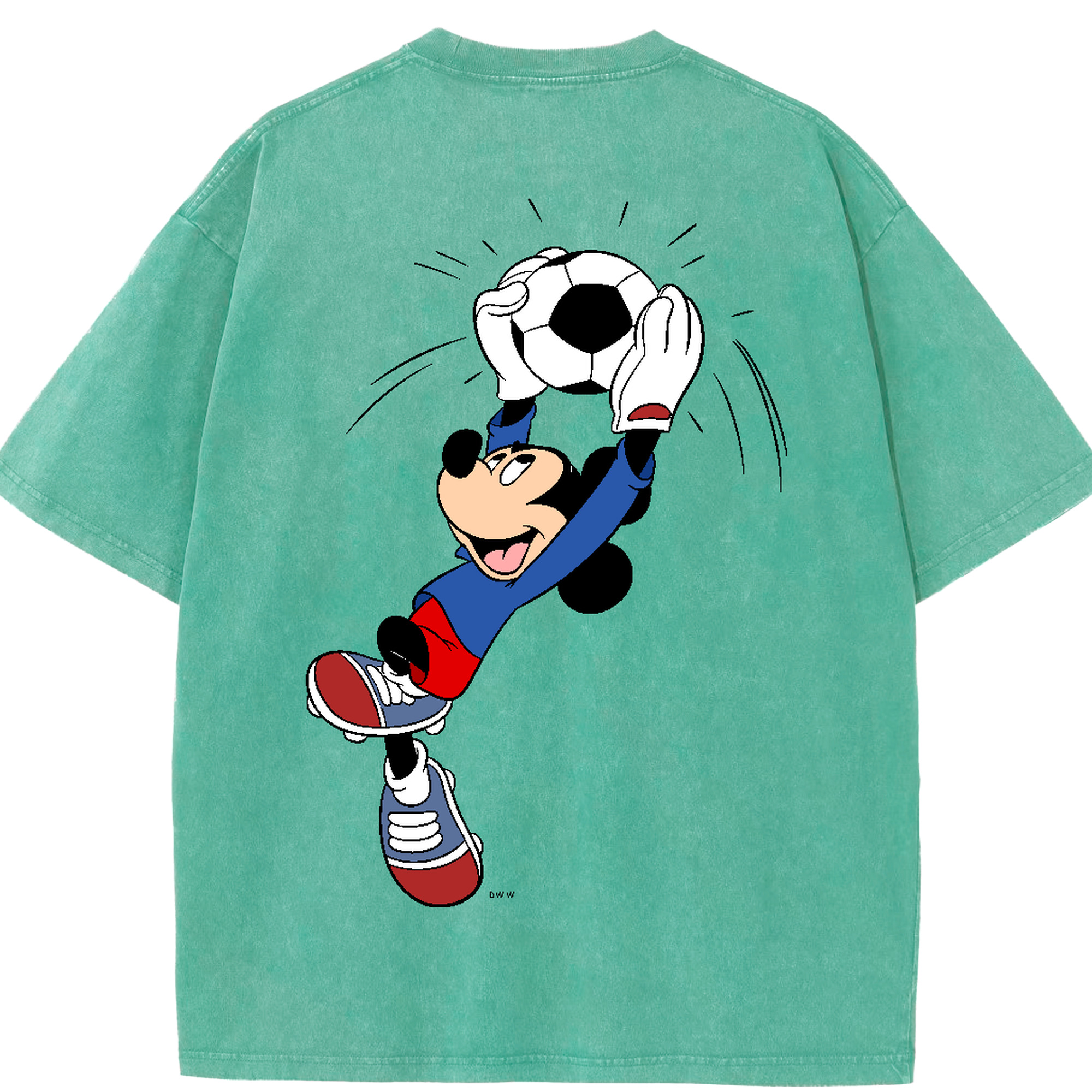 （画像用） ミッキーマウス Mickey Mouse 綿100% ヴィンテージ風 半袖Tシャツ（背面プリント）